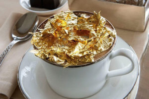 gold leaf on coffee cup at Gold Leaf NZ