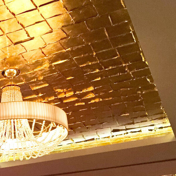gilded ceiling with Noris gold leaf