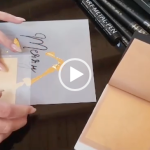 Calligraphy with art pen for gold leaf on paper and books