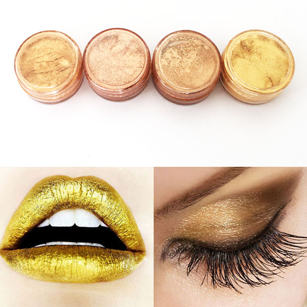 Gold colour cosmetic gold mica